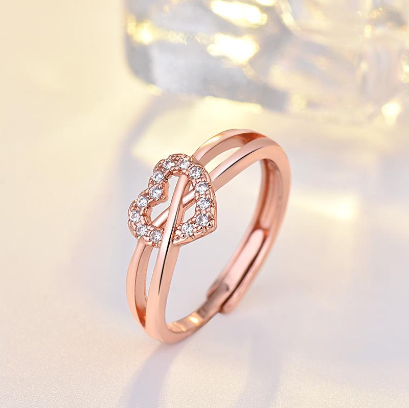 New 925 Sterling Silver Ring AAA Zircon Adjustable Size Engagement Rings for Women Wedding Ring Party Fashion Nice Jewelry Gift