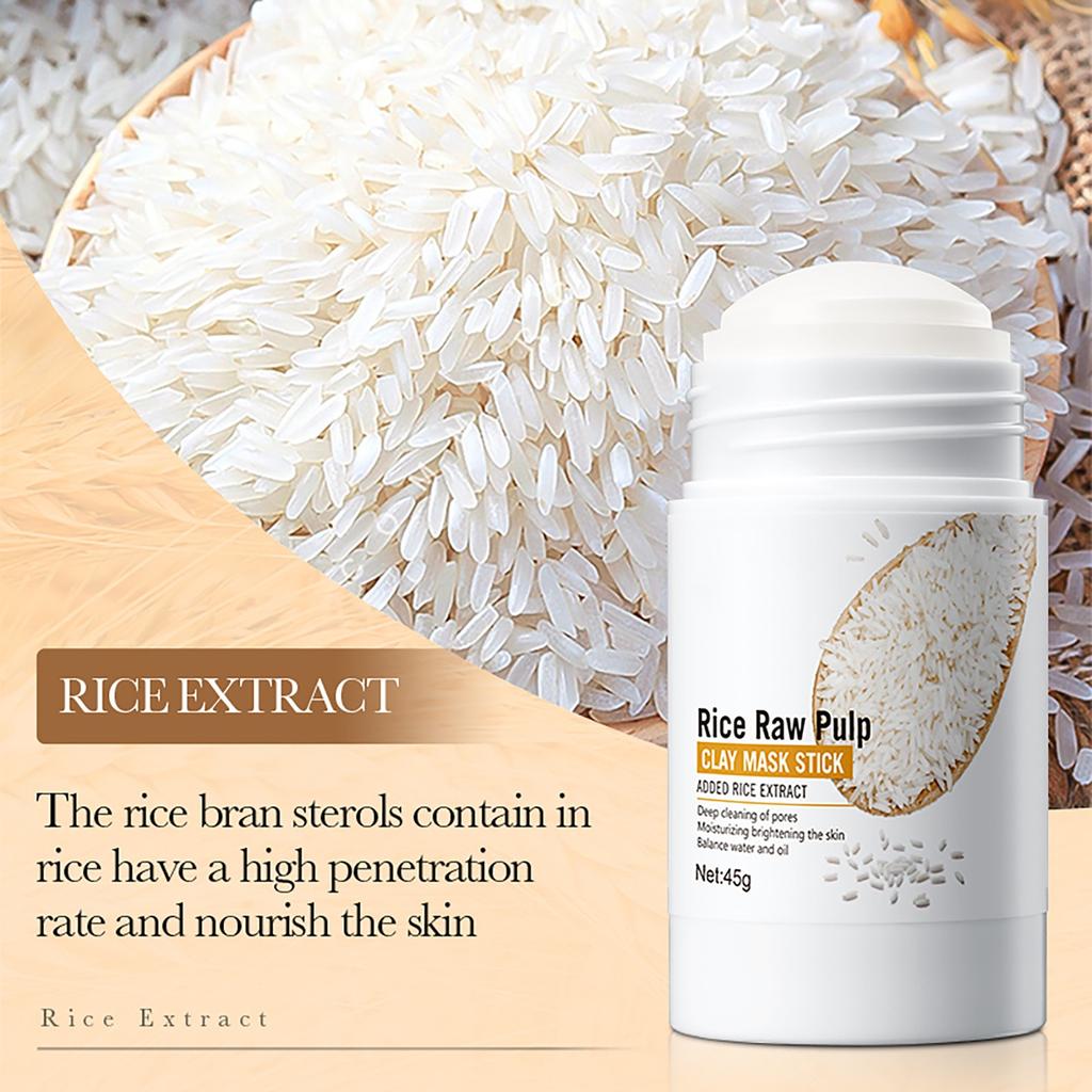 Rice Puree Mud Mask Stick Detoxifying & Hydrating Facial Mask For Deep Cleansing
