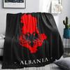 1pc Republic of Albania Print Flannel Blanket, High Quality Comfortable for All Seasons, Home Decor, Warmth and Comfort, Perfect for Christmas Gifts79
