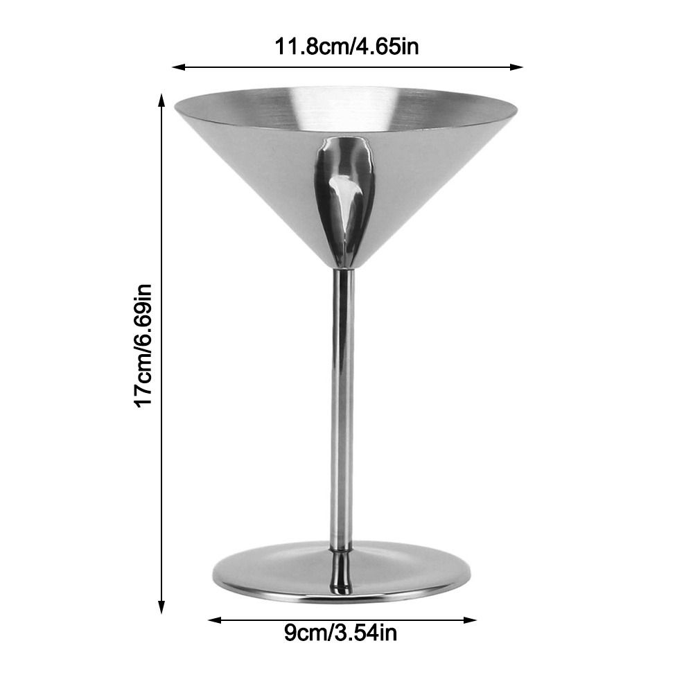 2 Stück Spiegelfinish Metall Weinglas Edelstahl Martini Glas Hochzeitsparty