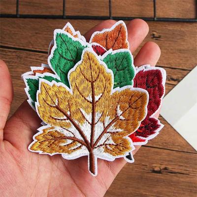 Accessories Colorful Fashion DIY Decorative Stickers Maple Leaf Sticker Patch Stickers Cloth Stickers Embroidery Stickers