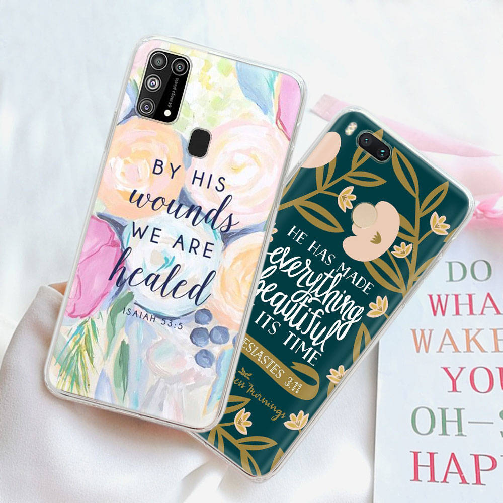 

Чехол для Xiaomi Redmi Note 13 VIVO Y20 Tecno Pova Samsung S24 Realme C3 OPPO F11 Moto E32 Infinix iPhone 15 Библейский стих