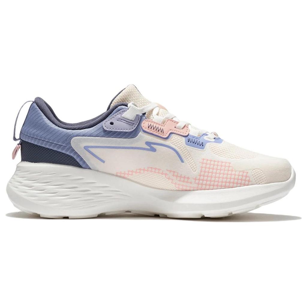 Li Ning Element Textile, Synthetic Leather Cushioning Slip Resistant Abrasion Resistant Low Top Casual Shoes Women's AGLS012-3
