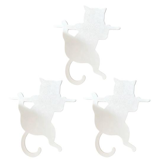 Practical Gifts for Avid Readers 3PCS Cartoon Cat Bookmark, Durable PET Cute Page Marker, Decorative Table Ornaments Home 3D Printing Lightweight