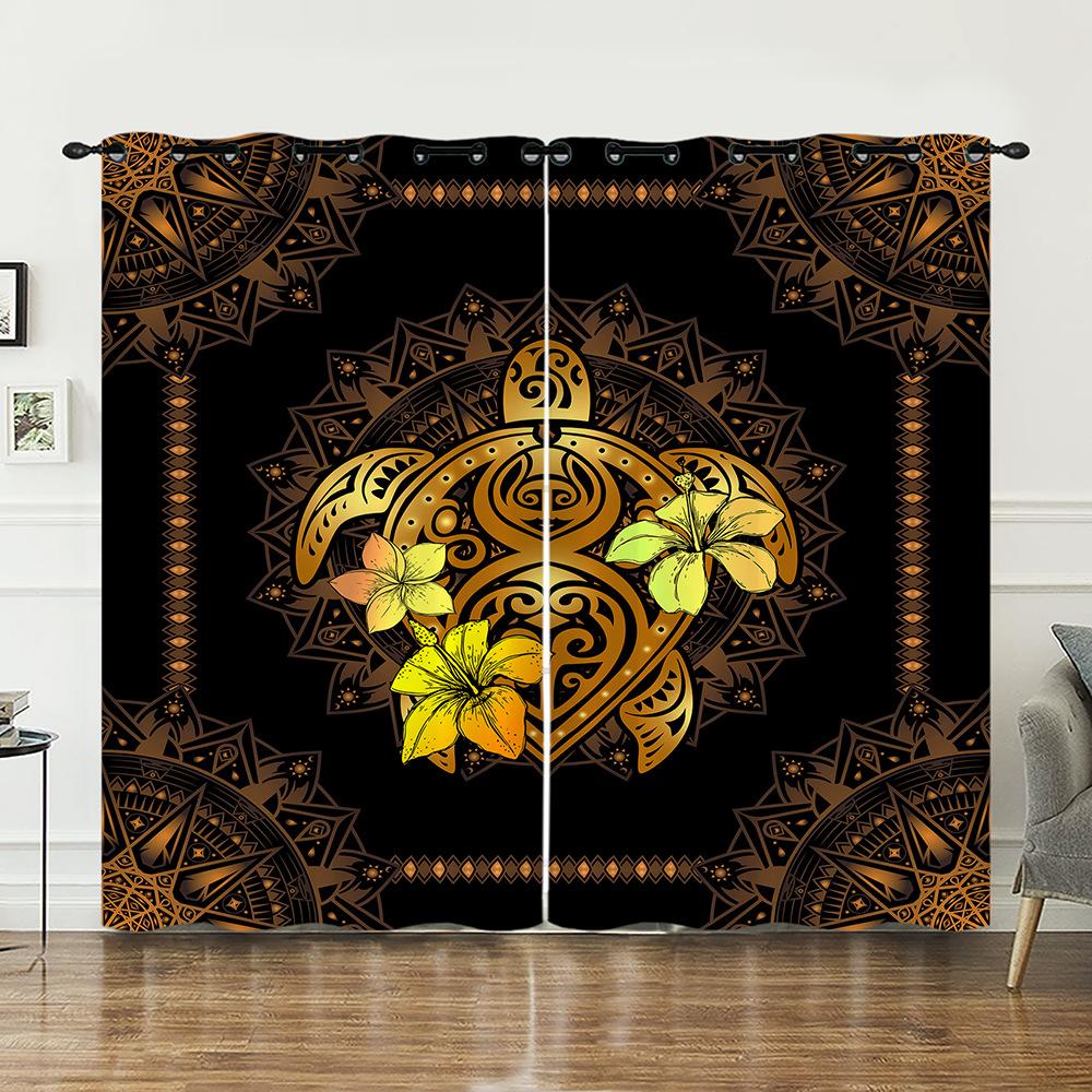 Curtains Animals Turtles Sunflower Curtains Digital Printing Blackout Curtains No Punching