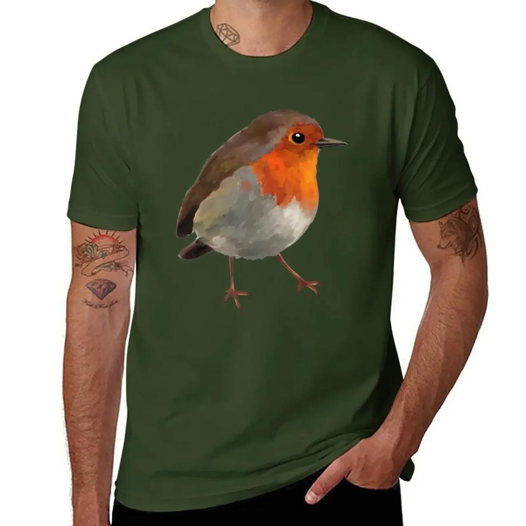 Robin T-Shirt Sommeroberteile Tierdruck für Jungen Herren-T-Shirt