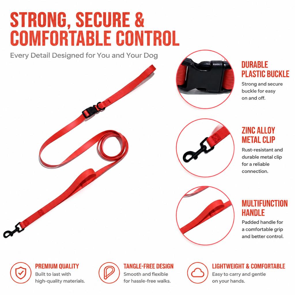 Waterproof PVC Dog Harness Leash Set 8-in-1 Hands Free Adjustable Embossed Texture Heavy Duty Pet Collar for Medium Large Dogs