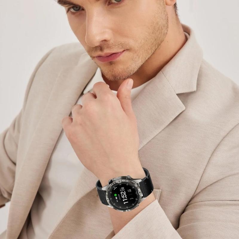 Elegant 26mm Leather Watch Band Adjustable Quick Fit Strap Stylish Leather Wrist Strap Suitable for Smartwatches 7X 7 6X