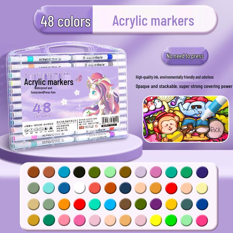 Waterproof Washable Acrylic Marker & Watercolor Pen Set for Students