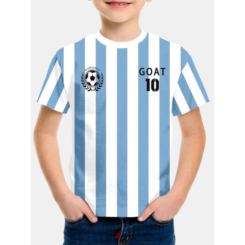 Color Blocked Short Sleeved 3D Digital Printed T-shirt for Children Shirt