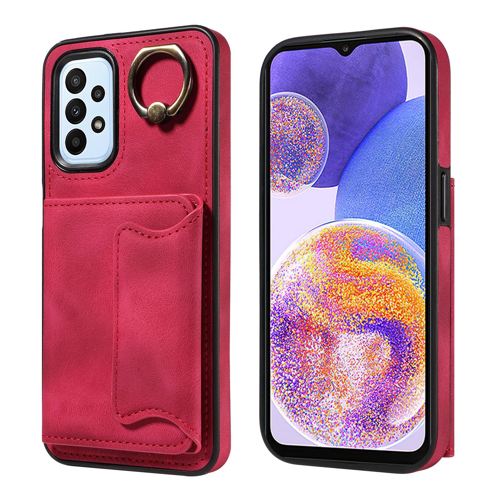 

Для Samsung Galaxy A23 (4G),Чехол для телефона Samsung Galaxy A23 5G с кольцом-подставкой и слотами для карт Samsung Galaxy A23 4G/5G красный