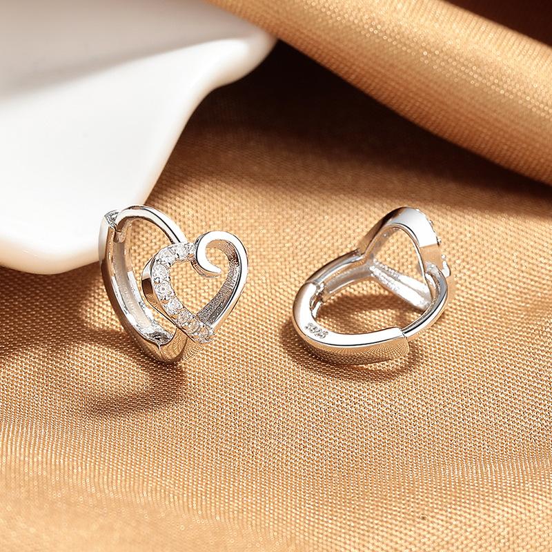 Sterling Silver French Love Temperament Commuter Stud Earrings Female Simplicity High Sense Internet Celebrity Earrings Earrings Versatile