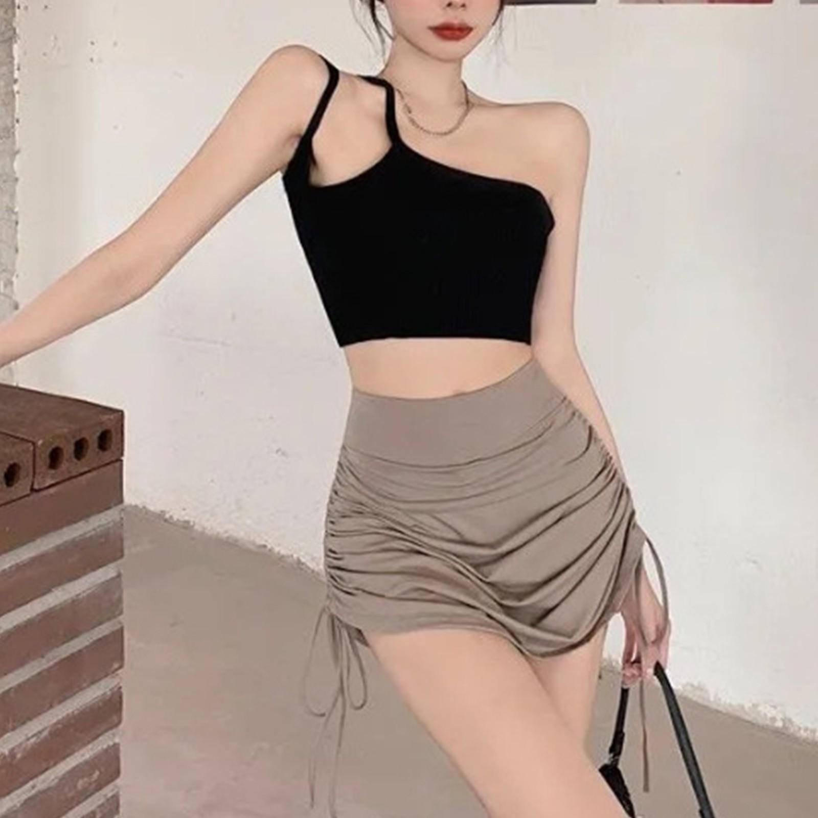 Женская повседневная облегающая юбка с кисточками и шнурком — фото 4