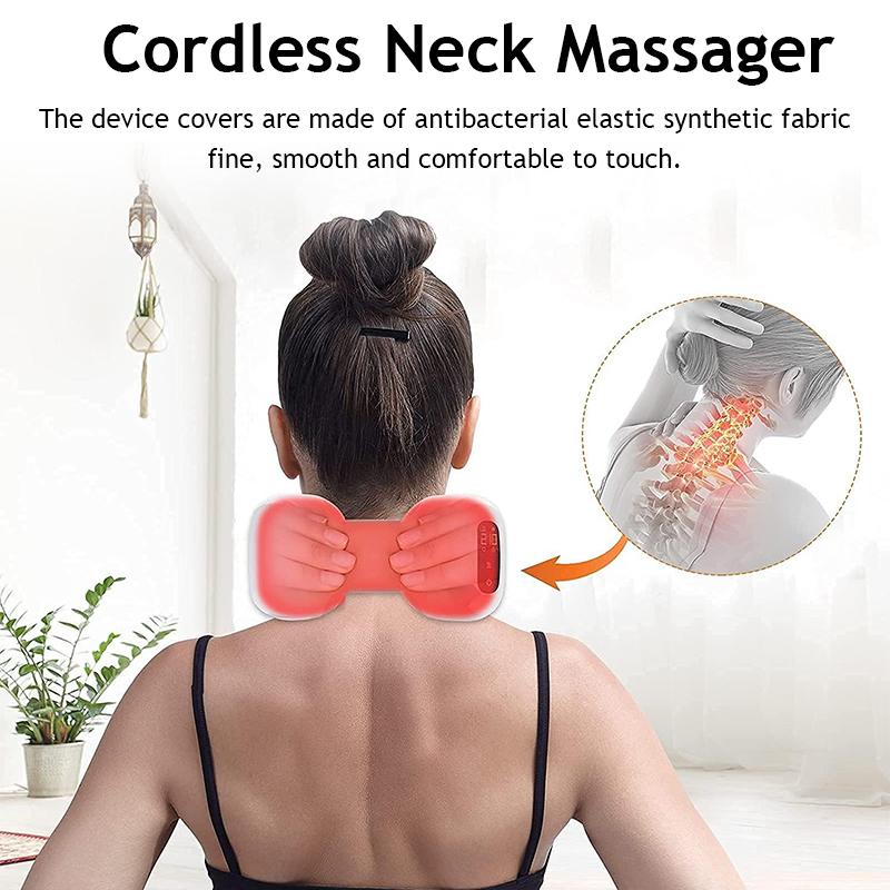Electric Heat  Neck Massager Vibration 3D Kneading Shiatsu Massage For Shoulder Cervical Pain Relief Fatigue Relaxing HealthCare