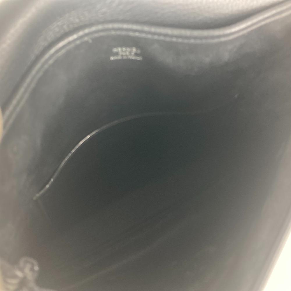 HERMES Serie Christie Rhone Bag Crossbody Flap Shoulder Bag Black/SilverHardware