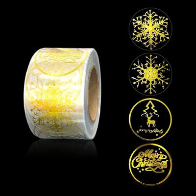 500pcs Christmas Stickers Gold Snowflake Christmas Stickers Round Self Adhesive Envelope Stickers