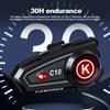 Motorcycle Helmet Headset C10 Stereo Bluetooth Roise Reduction Earphone IPX6 Waterproof  Support Connecting 2 Phones Same Time
