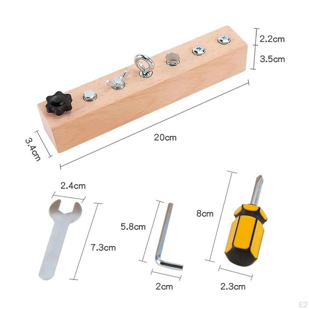 Montessori Screwdriver Board Set Wooden Busy Development Toy Travel Preschool Learning
