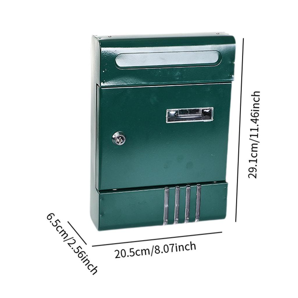 Wall Mounted Mailbox Postbox Lockable with 2 Keys Drop Decorative Minimalist Newspaper Letterbox for External Door