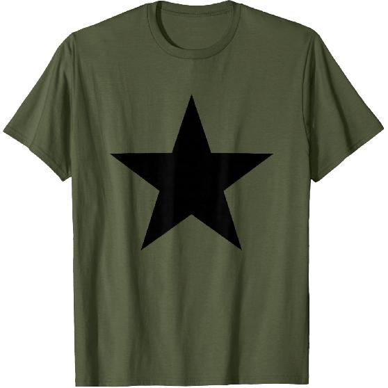 Cool Big Large Black Star T-Shirt