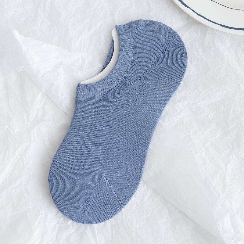 Ladies Spring and Summer Thin Lovely Trend Solid Color Breathable Invisible Cotton Socks