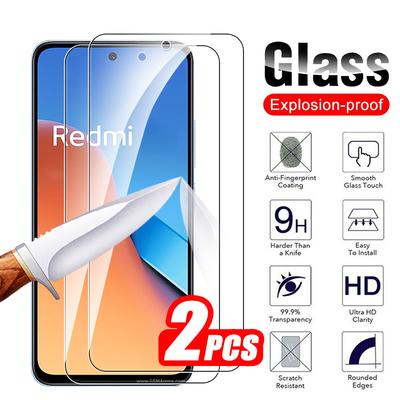 2 stk herdet glass for Xiaomi Redmi 12 beskyttelsesglass Redmi12 skjermbeskytter Readmi Redme 12 Redmy12 4G sikkerhetsdekselfilm