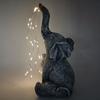 Solar Garden Elephant Statue with LED Light Strings Elephant Decor Elephant Sculpture for Yard Patio and Pathway Decor