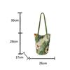 Neue Mode Blumenmuster Bucket Bag Canvas Lässige Umhängetasche Große Kapazität Kreative Handtasche für Damen