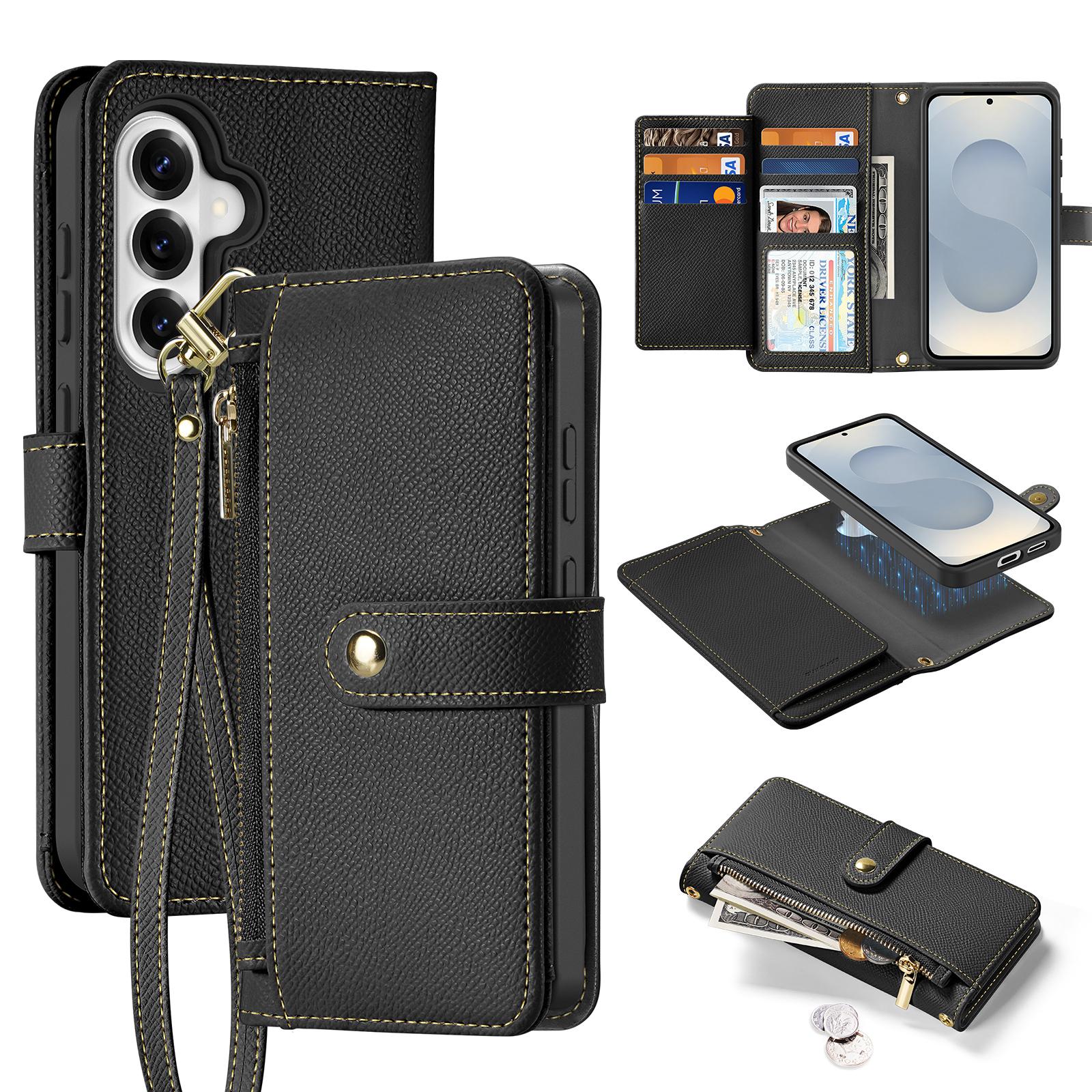 

Чехол DUX DUCIS Lawa Series для Samsung Galaxy S26, съемный, магнитный, из натуральной кожи коровы, кошелек на молнии