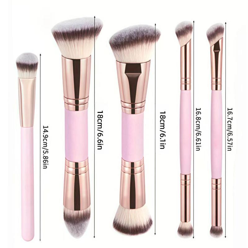4Pcs Dual Ended Foundation Blush Brush Soft Bristles Professional Cosmetic Loose Powder Concealer Brush Makeup Tools