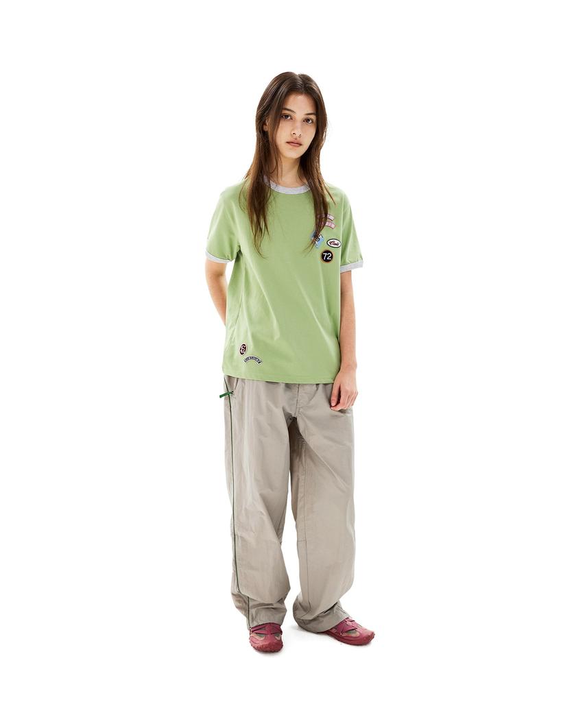 Sun Love Multi Patch Ringer Tee Light Olive