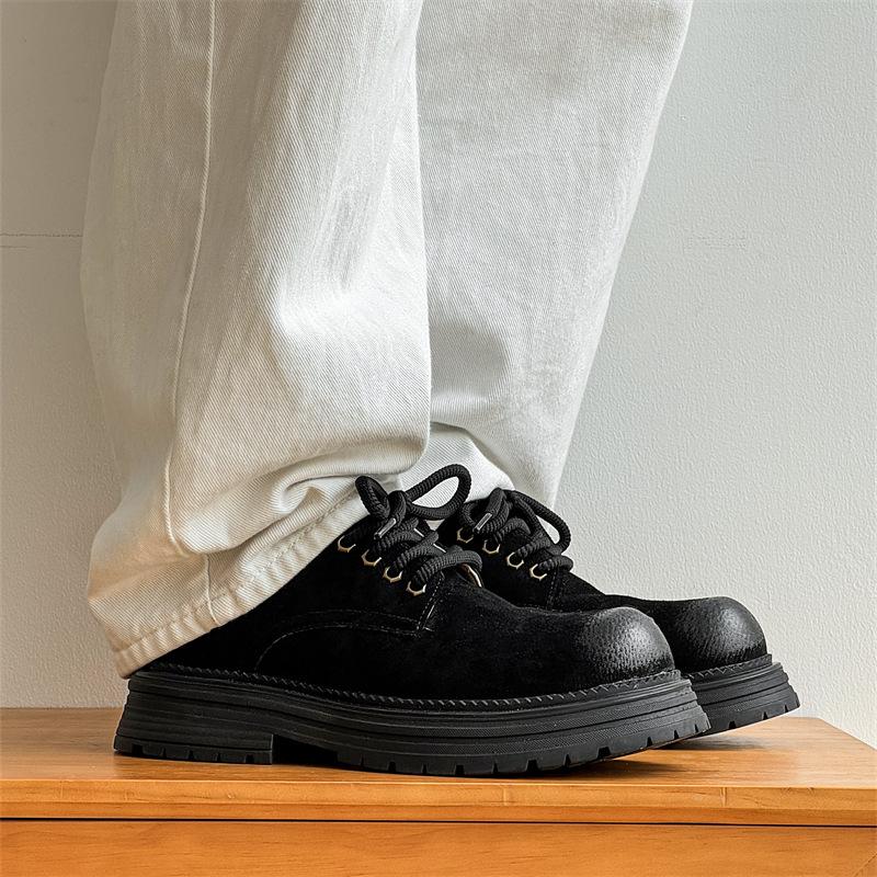 Big Head Derby Shoes Low-top Platform British Style Tooling Couple Shoes Casual Retro Old Leather Shoes 45109-J