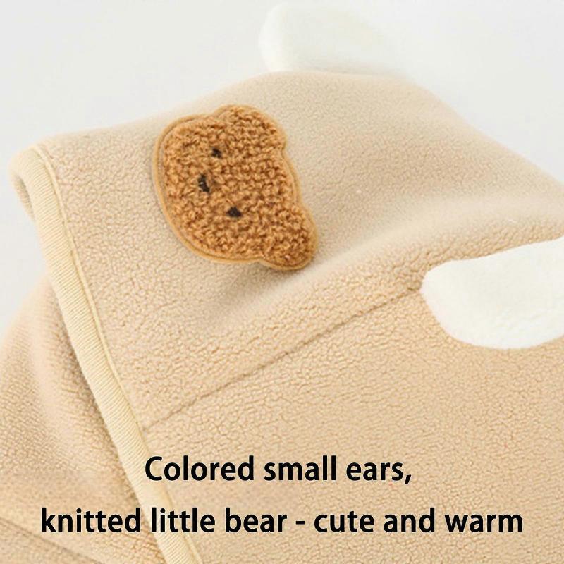 Infant Winter Scarf Hat with Neck Protection Heat Hooded Accessory for Cold Weather Boys Girls 2 To 6 Years Old Gift  Pink