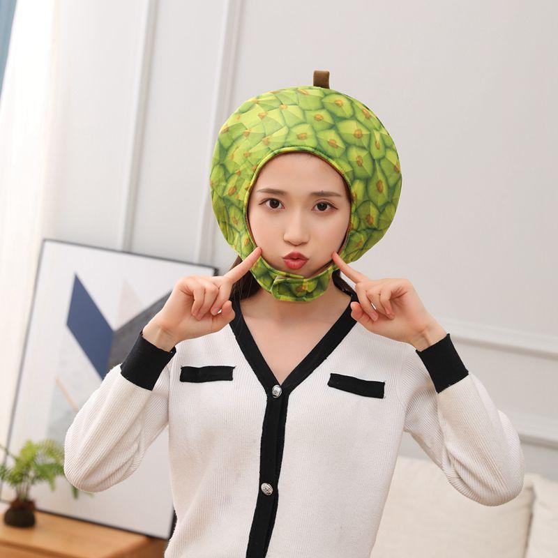 

Хэллоуинская короткая печатная шапка-капюшон дуриана, плюшевый капюшон, реквизит для фото, мультяшный капюшон 30*25CM0.1kg