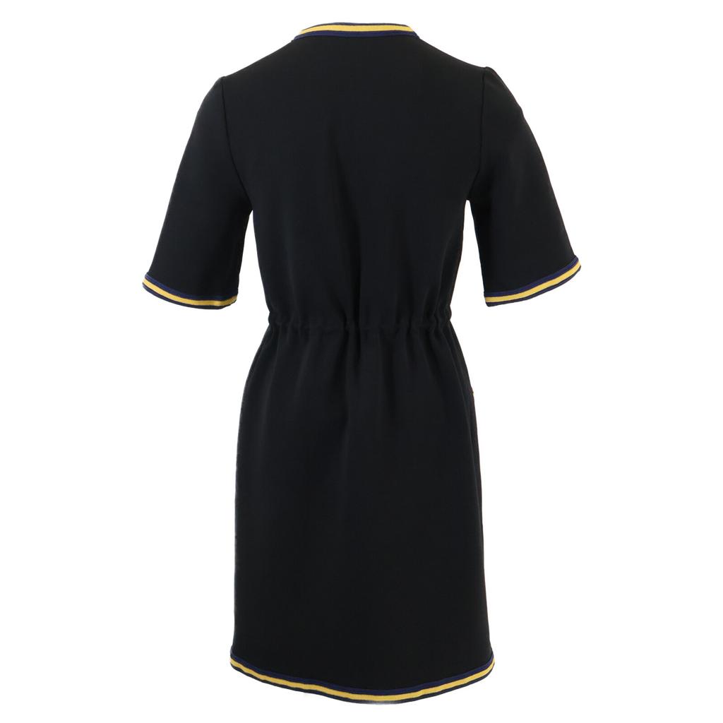 Gucci 515072 X7B80 Black Rayon Blend Tiger Button Short Sleeve Shirt Dress Dress XS blackUsed