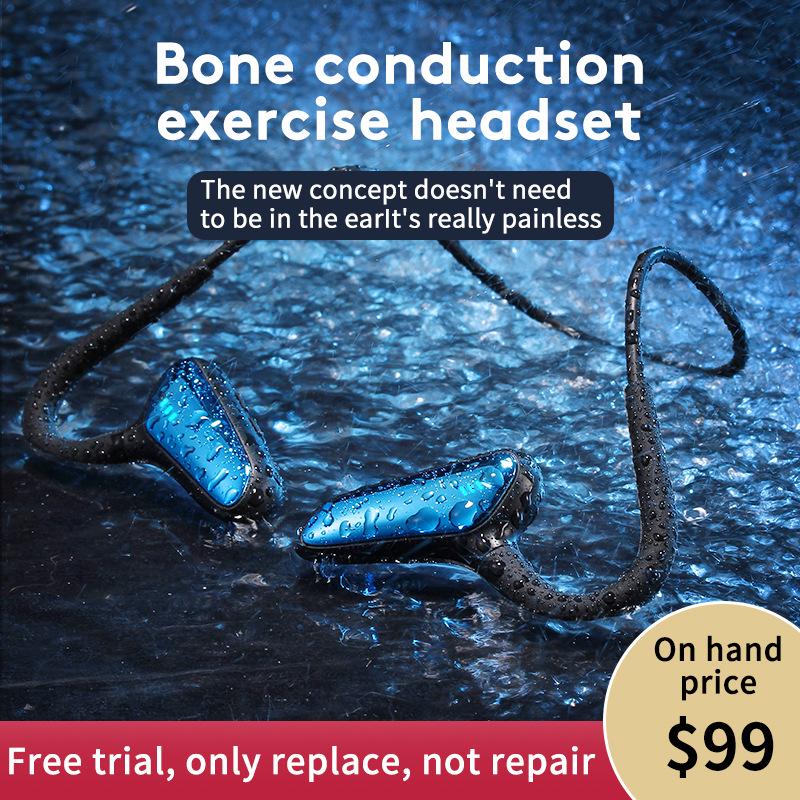 M-D8 Wireless Bone Conduction Bluetooth Headset, Non-In-Ear Ear-Hook, Ideal for Business and Sports.