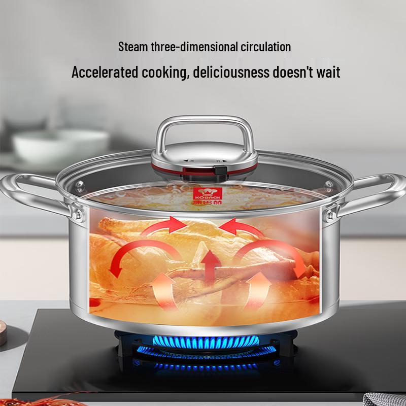 KOBACH 304 Stainless Steel Anti-Overflow Soup Pot