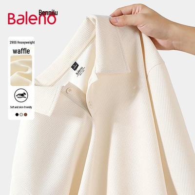 Baleno Waffelstrick Langarm Poloshirt