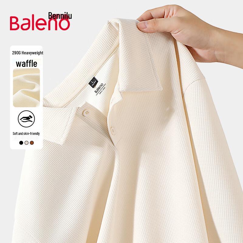 Baleno Waffelstrick Langarm Poloshirt