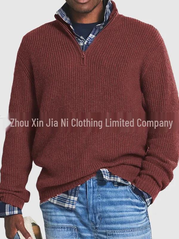 Men’s Business Casual Stand-Up Collar Zipper Sweater - Autumn/Winter 2025 Collection. XL красный