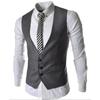 Men's Gray Vest Wearing British Jacket Casual Cos Korean Style Slim Suit Waist