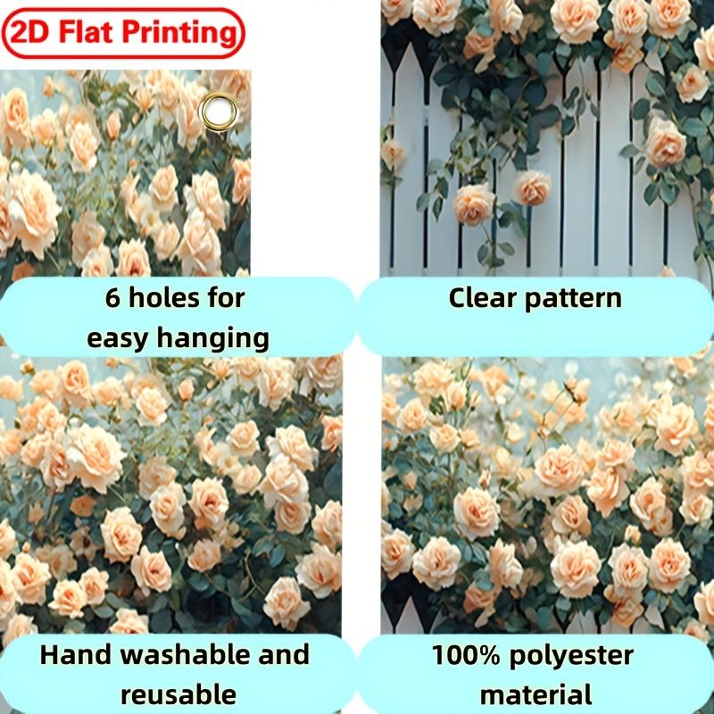 2D flat printing, 1 piece of 2D large polyester garage door banner - Party banner with floral white wall theme designDJH