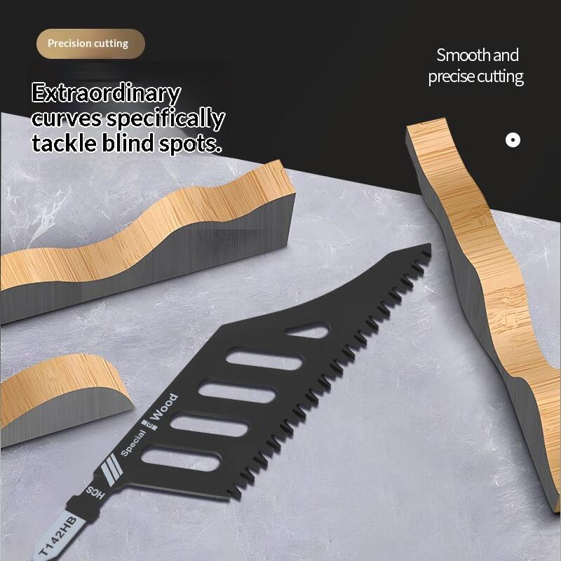 1/5Pcs T Shank Flush Cutting Replacement Blades Curved Jigsaw Blade For Precision Cuts Precision Ground Teeth