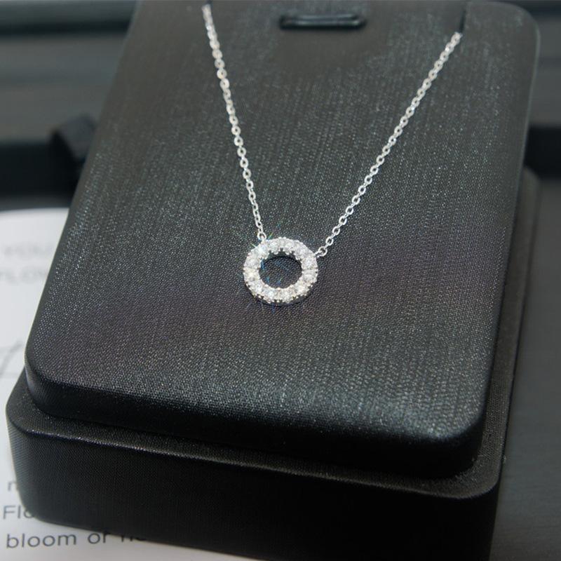 Ladies' Circular Pendant Necklace, Sparkling Design, Minimalist Circular Jewelry, Birthday Gift