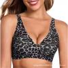 Leopard Print Wireless Comfortable Push Up Bra For Women