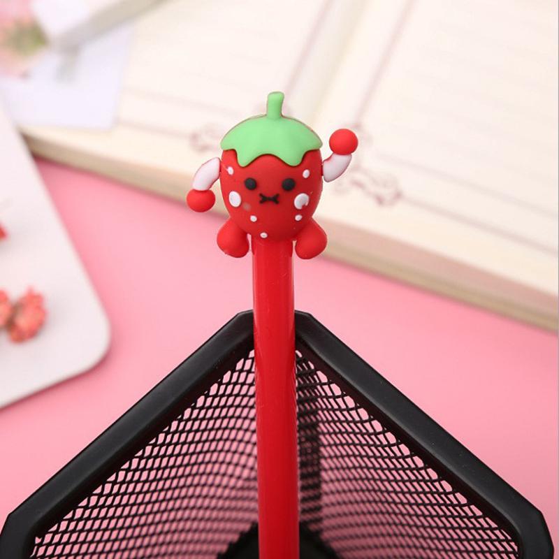 4 Pcs Fruit Face Gel Pens Cartoon Shape Writing Tools Comfortable Grip Kids Stationery School Office Supplies
