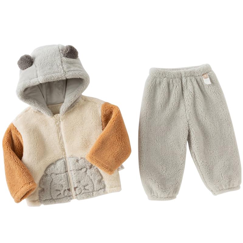 DAVE&BELLA Boys Plush Winter Pajama Set S