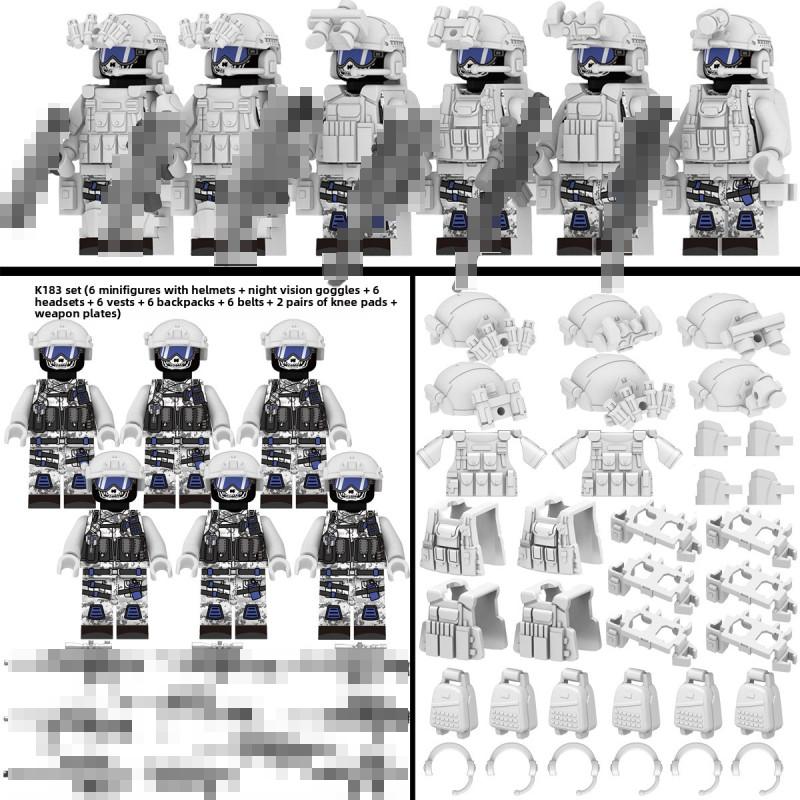 Ghost Weapons Military Specia Force Soldier Swat Tactical Toys Parts