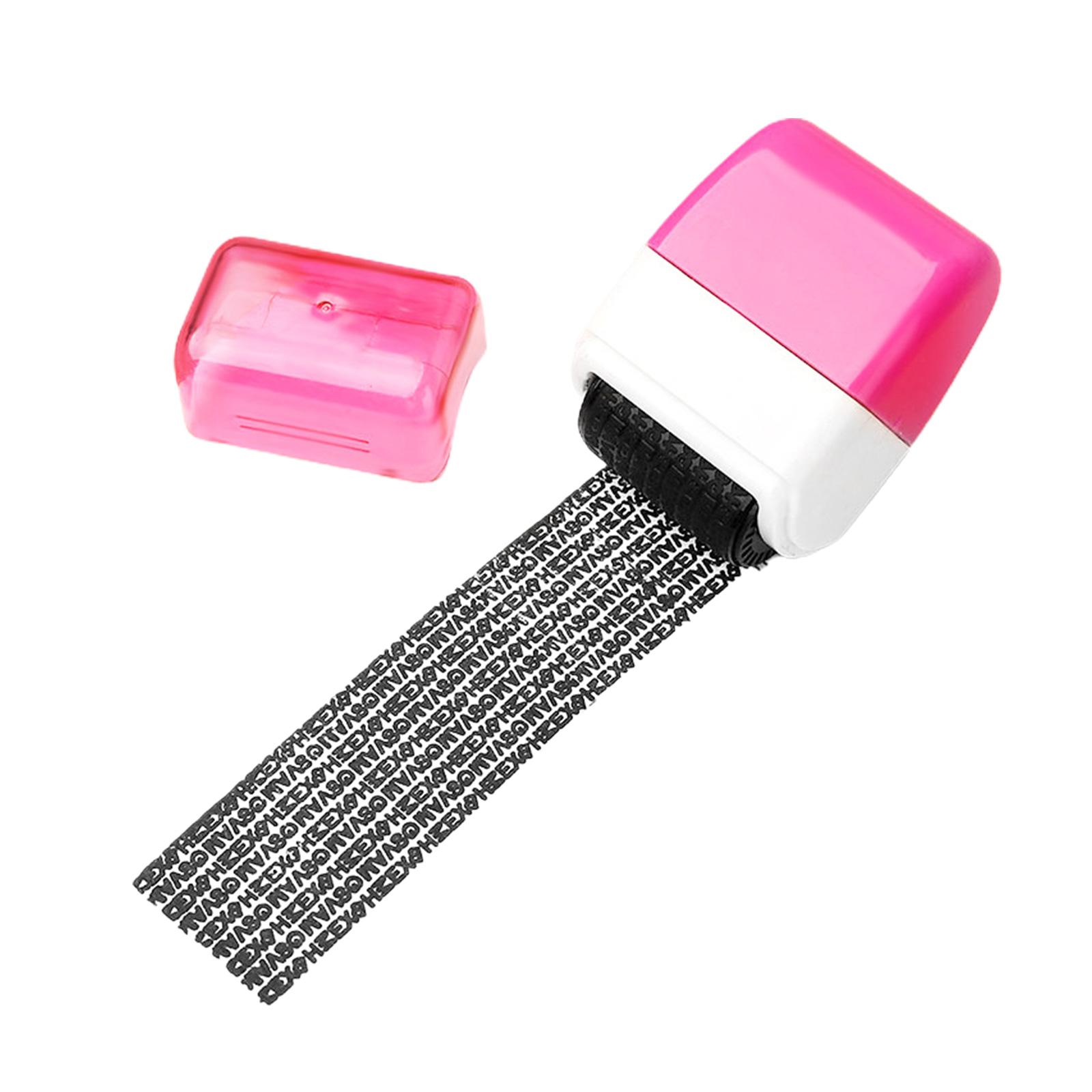 

Предотвращение кражи личных данных Роликовый штамп Широкий роликовый защитный штамп для почты Затемнение личных данных Конфиденциальность розовый