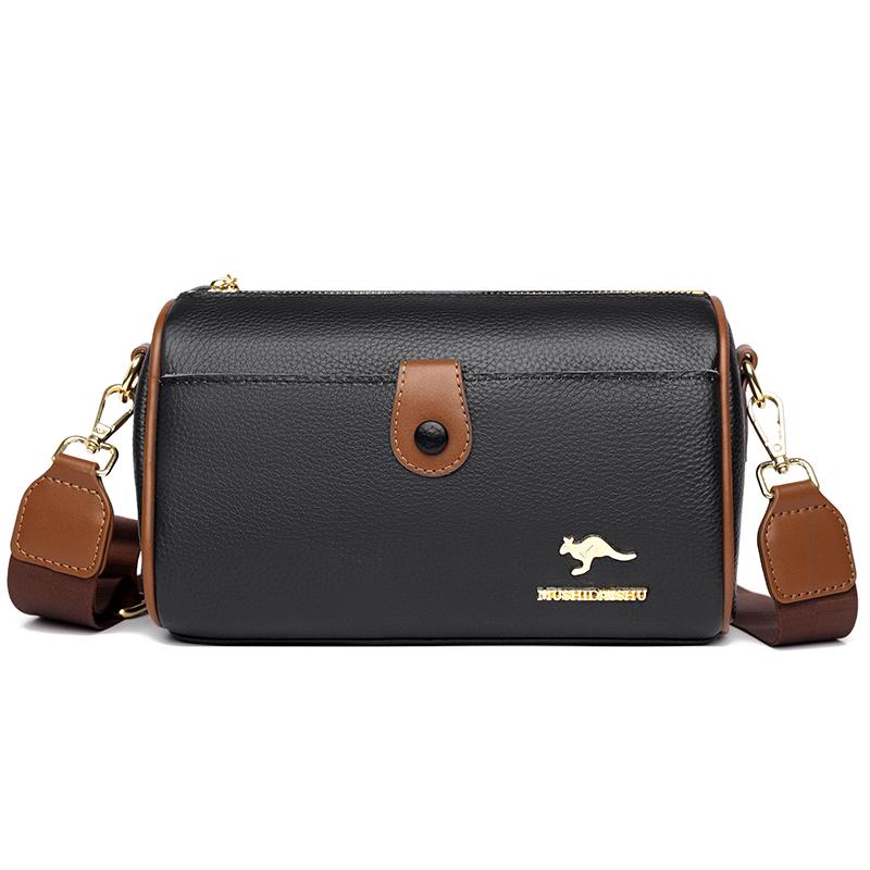 Ladies fashion crossbody bag for women  high capacity simple shoulder bag  cow leather messenger bag